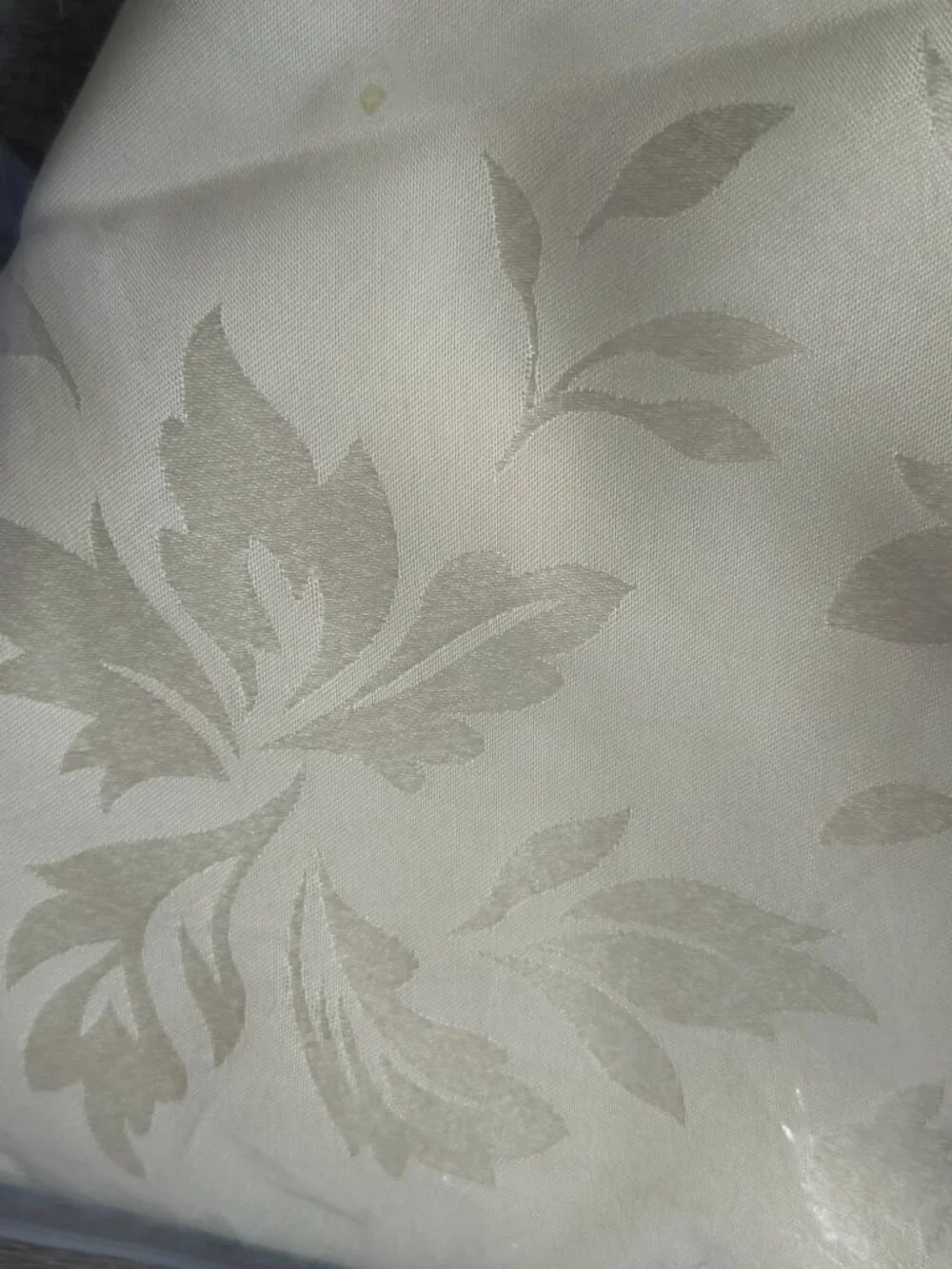 60” Round Ivory Floral Jacquard Tablecloth Elegant Formal Dining